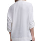 Calvin Klein Women's Puckered V Neck Shirt White Size Medium