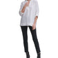 Calvin Klein Women's Puckered V Neck Shirt White Size Medium