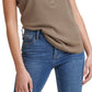 Calvin Klein Women's Cap Sleeve Henley Green Size Small