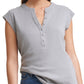 Calvin Klein Women's Cap Sleeve Henley Gray Size Medium