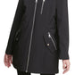 Calvin Klein Women's Hooded Anorak Raincoat Black Size X-Small