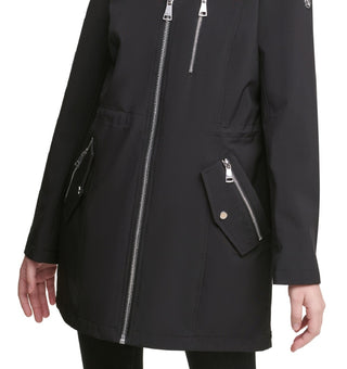 Calvin Klein Women's Hooded Anorak Raincoat Black Size X-Small