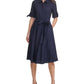 Calvin Klein Women's Solid Midi Shirtdress Blue Size 10