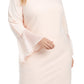 Calvin Klein Women's Illusion Bell Sleeve Dress Pink Size 18W