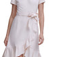 Calvin Klein Women's Ruffled Tulip Hem Crepe Dress Pink Size 14
