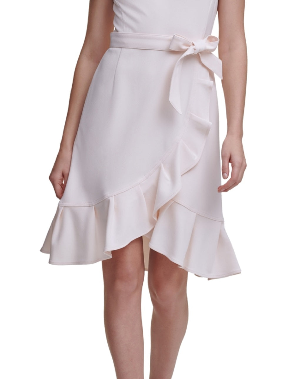 Calvin Klein Women's Ruffled Tulip Hem Crepe Dress Pink Size 8