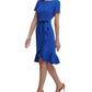 Calvin Klein Women's Ruffled Tulip Hem Crepe Dress Blue Size 16