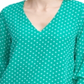 Calvin Klein Women's Clipped Dot Tiered Sleeve Top Green Size Medium