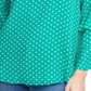 Calvin Klein Women's Clipped Dot Tiered Sleeve Top Green Size Medium