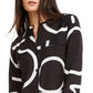 Calvin Klein Women's Long Sleeve Logo Button Front Blouse Black Size Large