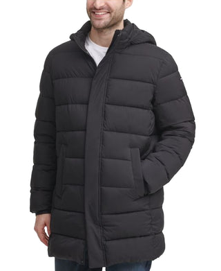 Calvin Klein Men's Long Hooded Puffer Jacket Black Size S