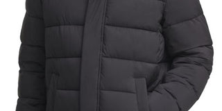 Calvin Klein Men's Long Hooded Puffer Jacket Black Size S