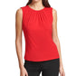 Calvin Klein Women's Pleated Sleeveless Top Red Size Petite Small