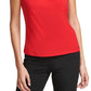 Calvin Klein Women's Pleated Sleeveless Top Red Size Petite Small