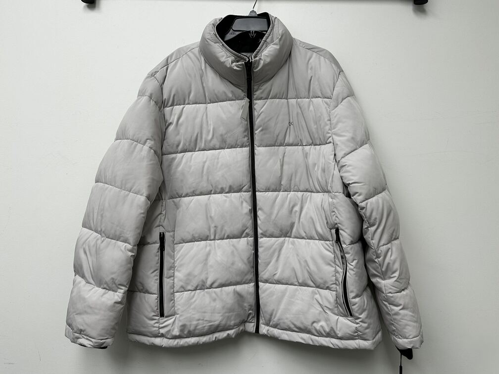 Calvin Klein Men's Puffer With Set Bib Detail White Size XX-Large