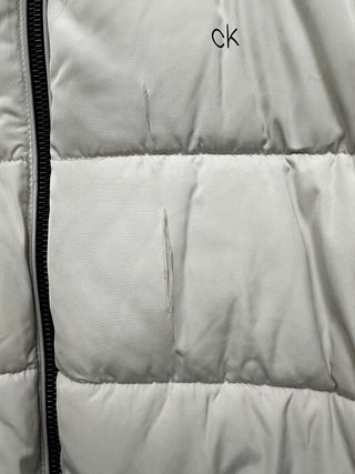 Calvin Klein Men's Puffer With Set Bib Detail White Size XX-Large