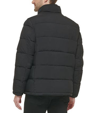 Calvin Klein Men's Puffer With Set In Bib Detail Jacket Black Size L