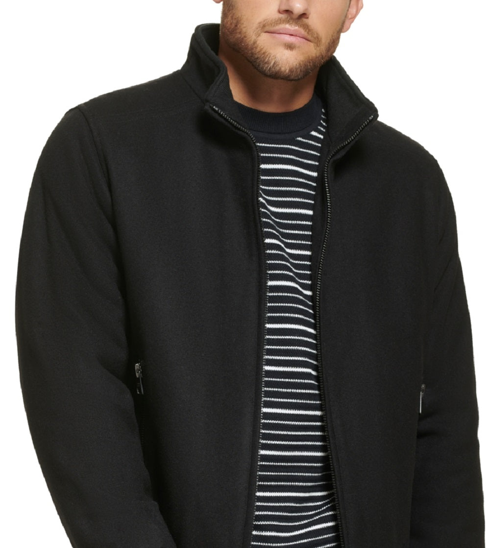 Calvin Klein Men's Wool Bomber Jacket Black Size Large