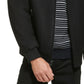 Calvin Klein Men's Wool Bomber Jacket With Knit Trim Black Size Medium