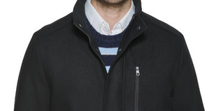 Calvin Klein Men's Classic Wool Overcoat Black Size L