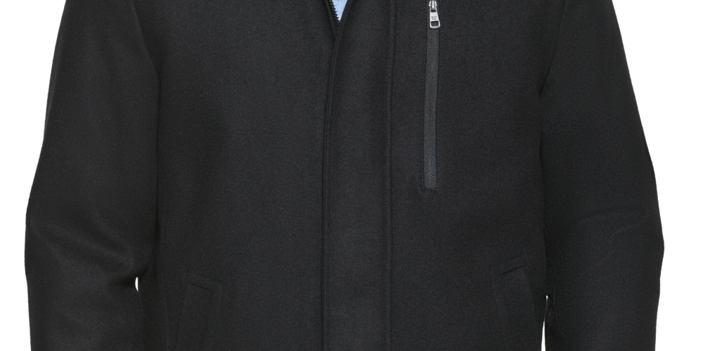 Calvin Klein Men's Classic Wool Overcoat Black Size L