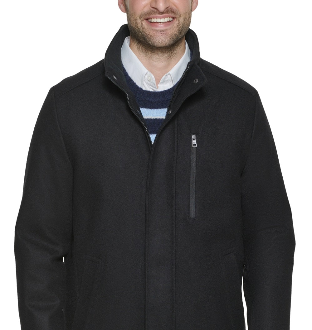 Calvin Klein Men s Classic Wool Overcoat Black Size Small