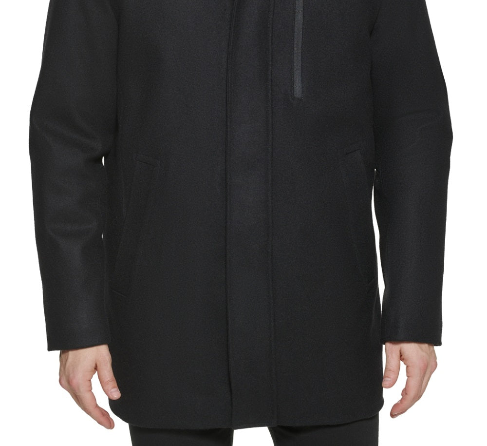 Calvin Klein Men s Classic Wool Overcoat Black Size Small