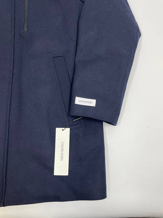 Calvin Klein Men's Classic Wool Overcoat Blue Size L