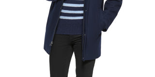 Calvin Klein Men's Classic Wool Overcoat Blue Size M