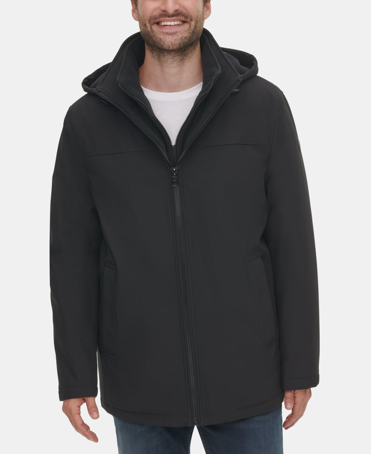 Calvin Klein Men's Infinite Stretch With Polar Fleece Lined Bib Jacket Black Size Medium