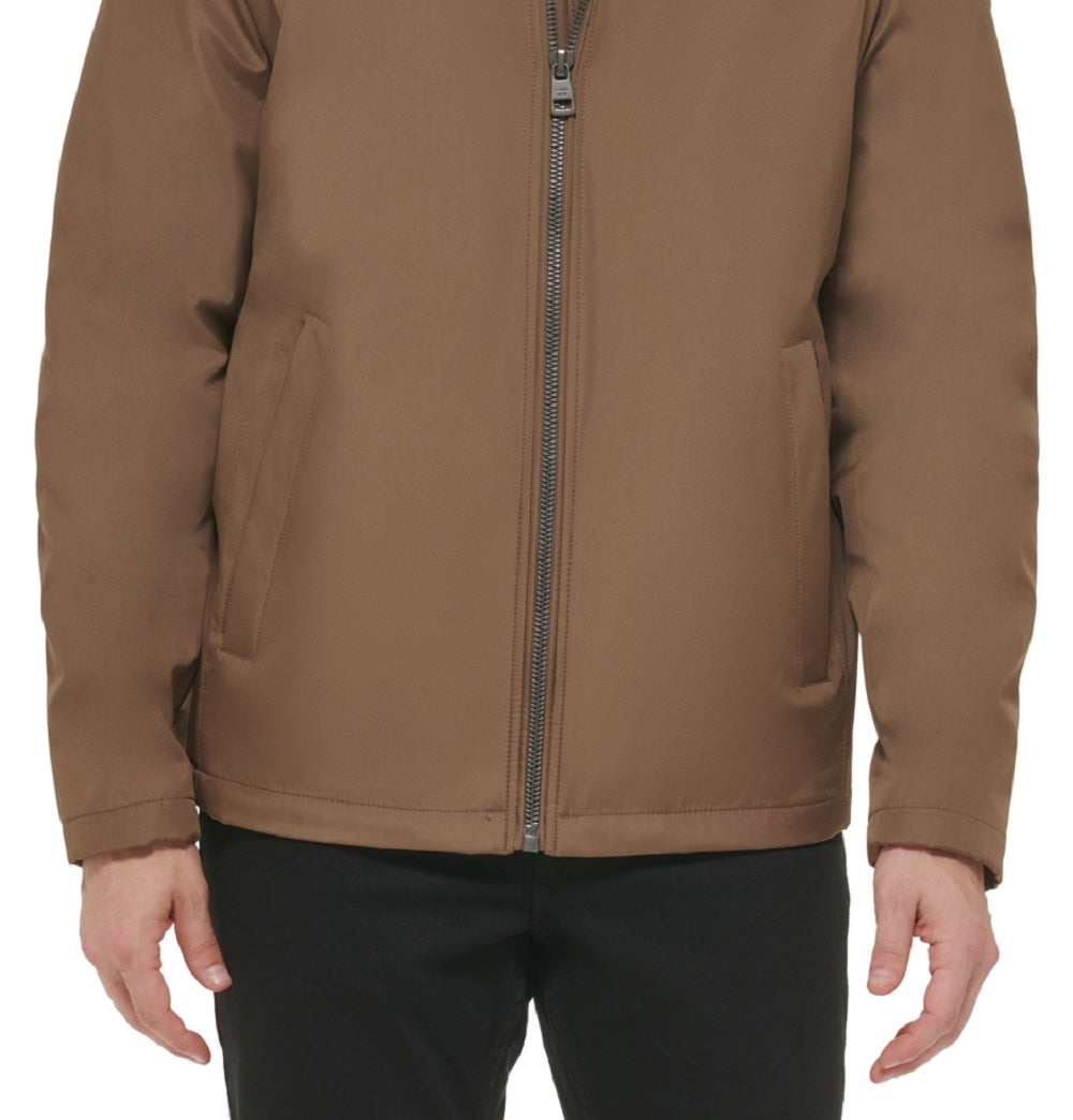 Calvin Klein Men's Classic Midweight Stand Collar Jacket Brown Size Small