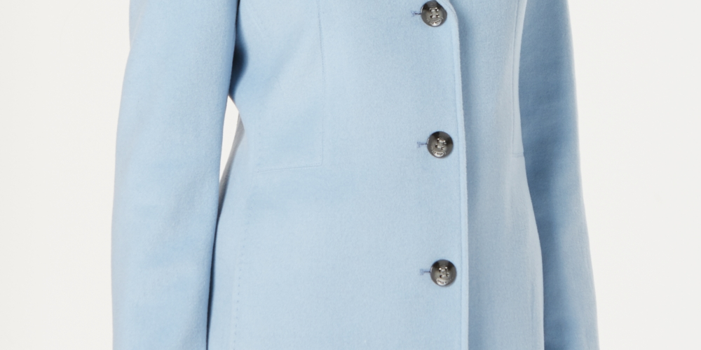 Calvin Klein Women's Single Breasted Coat Blue Size 4