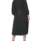 Calvin Klein Women's Puff Shoulder Midi Dress Black Size 16W