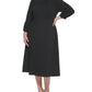 Calvin Klein Women's Puff Shoulder Midi Dress Black Size 16W