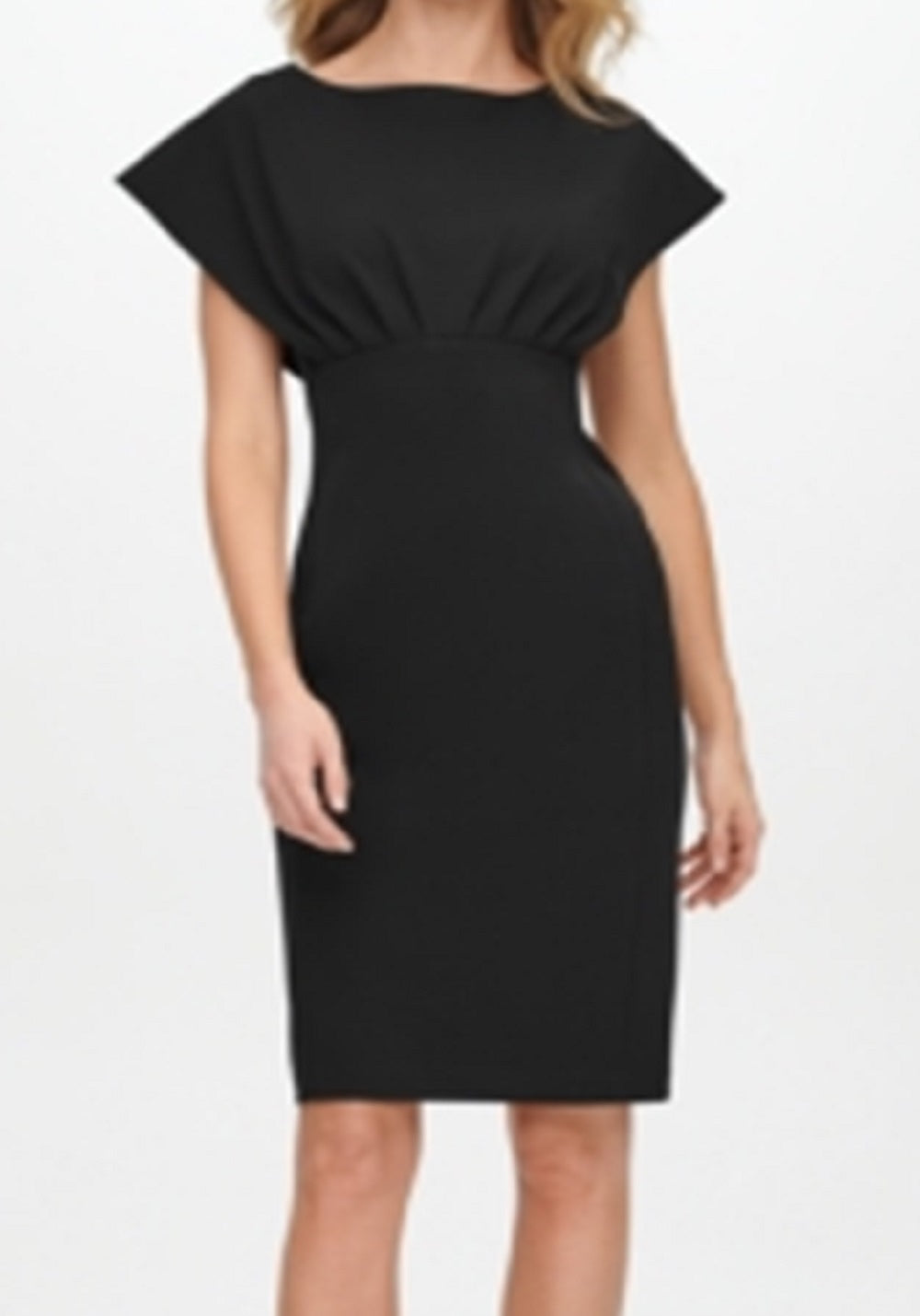 Calvin Klein Women's Scuba Crepe Empire Waist Sheath Dress Black Size 6