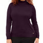 Calvin Klein Women's Womens Solid Pullover Sweater Purple Size 1X