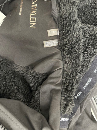 Calvin Klein Women's Petite Fleece-Lined Hooded Anorak Raincoat Black Size Petite XXS