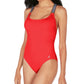 Nautica Women's Lifeguard Cross Back One Piece Swimsuit Red Size Medium