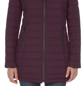 Nautica Women's Hooded Stretch Packable Puffer Coat Purple Size X-Small