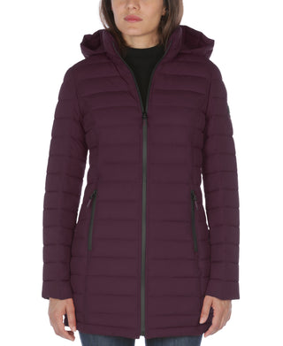 Nautica Women's Hooded Stretch Packable Puffer Coat Purple Size X-Small