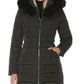 Laundry By Shelli Segal Women's Faux Fur Trim Hooded Puffer Coat Black Size Small