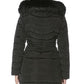 Laundry By Shelli Segal Women's Faux Fur Trim Hooded Puffer Coat Black Size Small