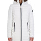 Nautica Women's Hooded Stretch Packable Puffer Coat White Size Medium