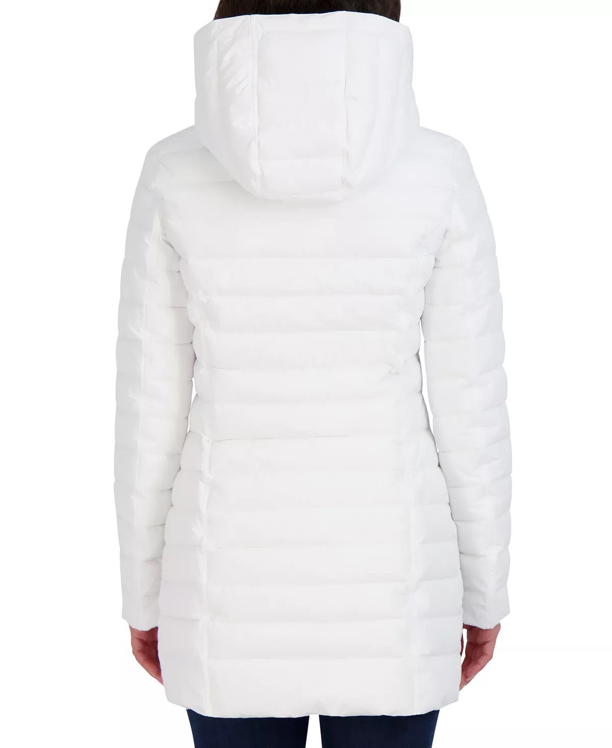 Nautica Women's Hooded Stretch Packable Puffer Coat White Size Medium