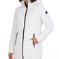 Nautica Women's Hooded Stretch Packable Puffer Coat White Size Medium