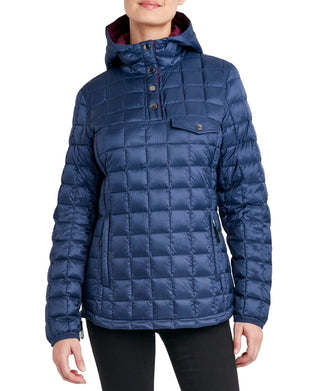 HFX Women's Hooded Pullover Packable Puffer Coat Blue Size Large