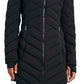 Nautica Women's Faux Fur Trim Hooded Stretch Puffer Coat Black Size Small