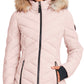 Nautica Women's Faux Fur Trim Hooded Stretch Puffer Coat Pink Size XX-Large