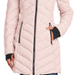 Nautica Women's Faux Fur Trim Hooded Stretch Puffer Coat Pink Size XX-Large