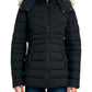 Nautica Women's Faux Fur Trim Hooded Puffer Coat Black Size X-Large